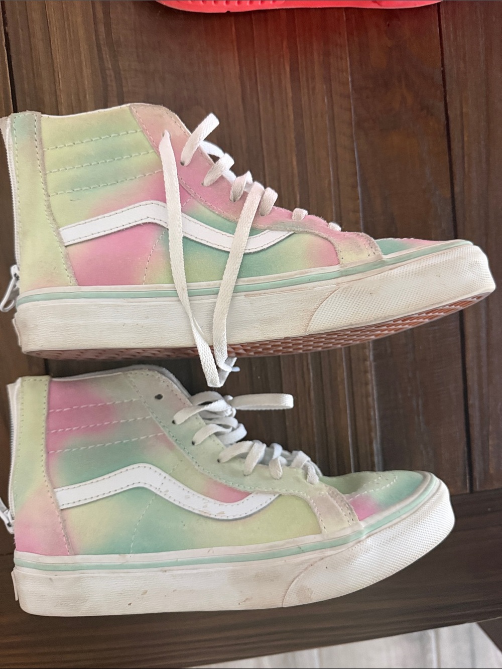 Pastel Tie-Dye High-Top Sneakers - White Accent